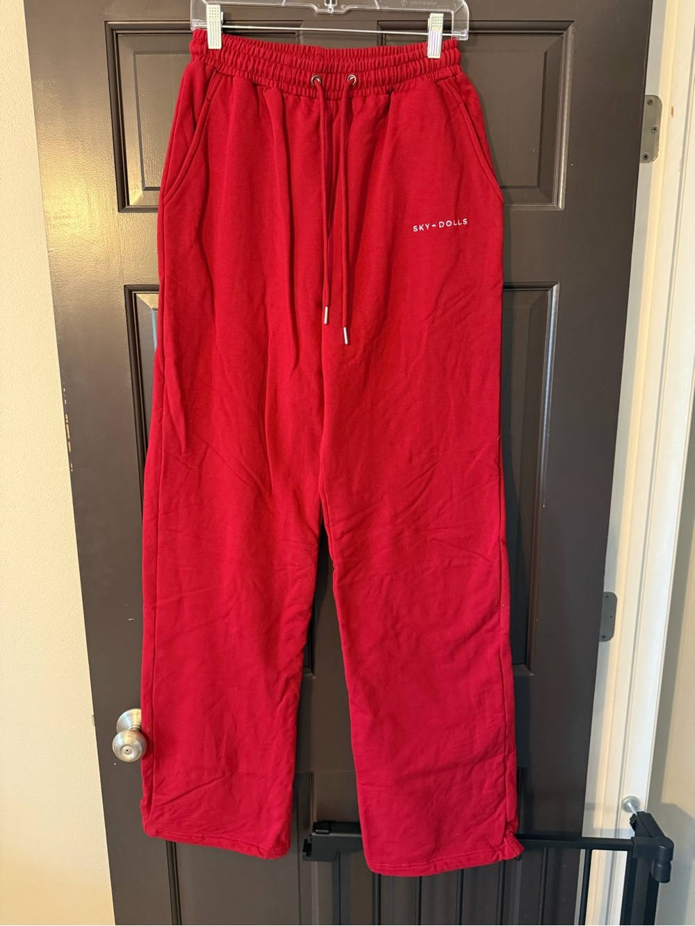 Sky Dolls Small Tall Long Drawstring Sweatpants Small Long ST Cranberry Red